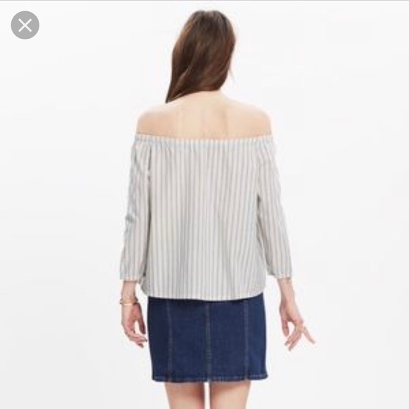 Madewell Striped Retro Off-The-Shoulder Blouse - Picture 7 of 7